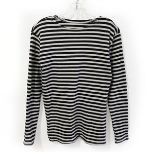 Sailor stripe navy off white long sleeve top